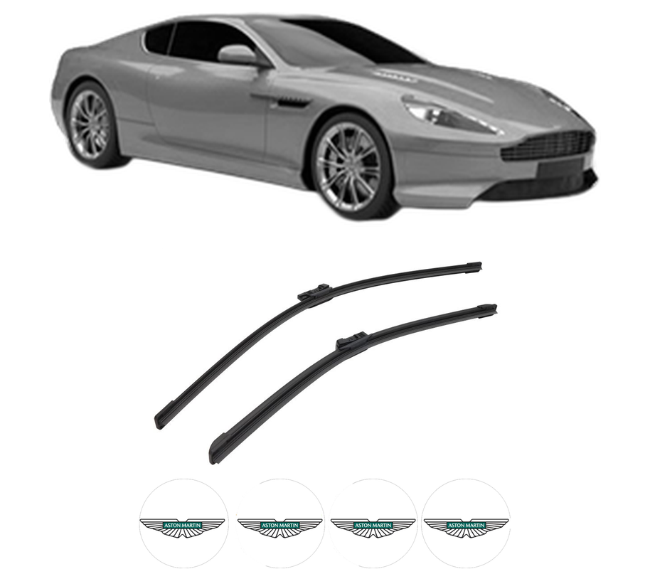 Set stergatoare auto ASTON MARTIN VIRAGE Vantage din 2011-2012, pentru parbriz auto, 2 bucati, Bosch Aerotwin, din cauciuc siliconat rezistent, 4 Stickere Auto ASTON MARTIN