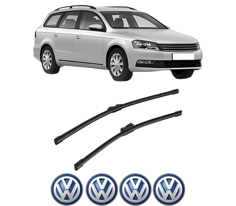 Set stergatoare auto Volkswagen PASSAT B7 Variant (365) din 2010-2015, pentru parbriz auto, 2 bucati, Bosch Aerotwin, din cauciuc siliconat rezistent, 4 Stickere Auto Volkswagen