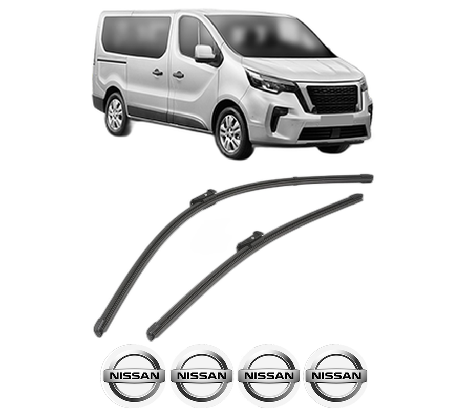 Set stergatoare auto NISSAN PRIMASTAR Van (X82) din 2021, pentru parbriz auto, 2 bucati, Valeo Silencio Xtrm, din cauciuc siliconat rezistent, 4 Stickere Auto NISSAN