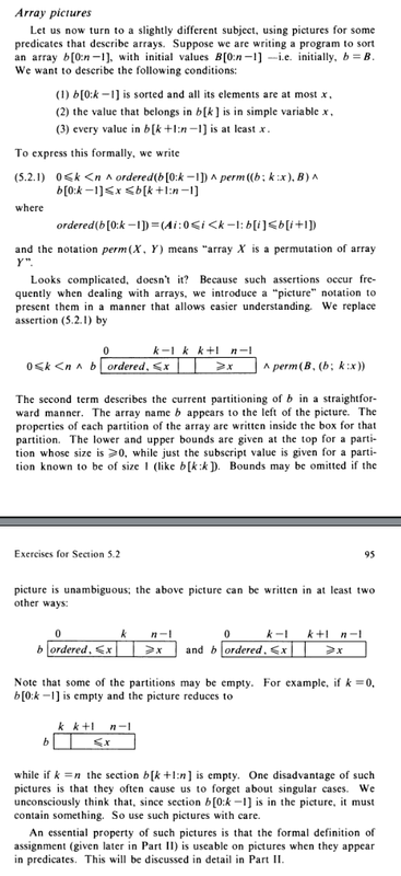 Array Diagram from Gries "Science of Programming" (1981)