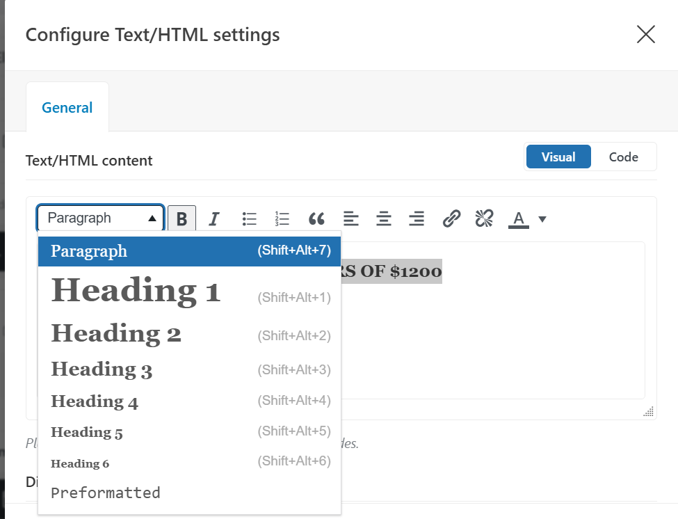 headings
