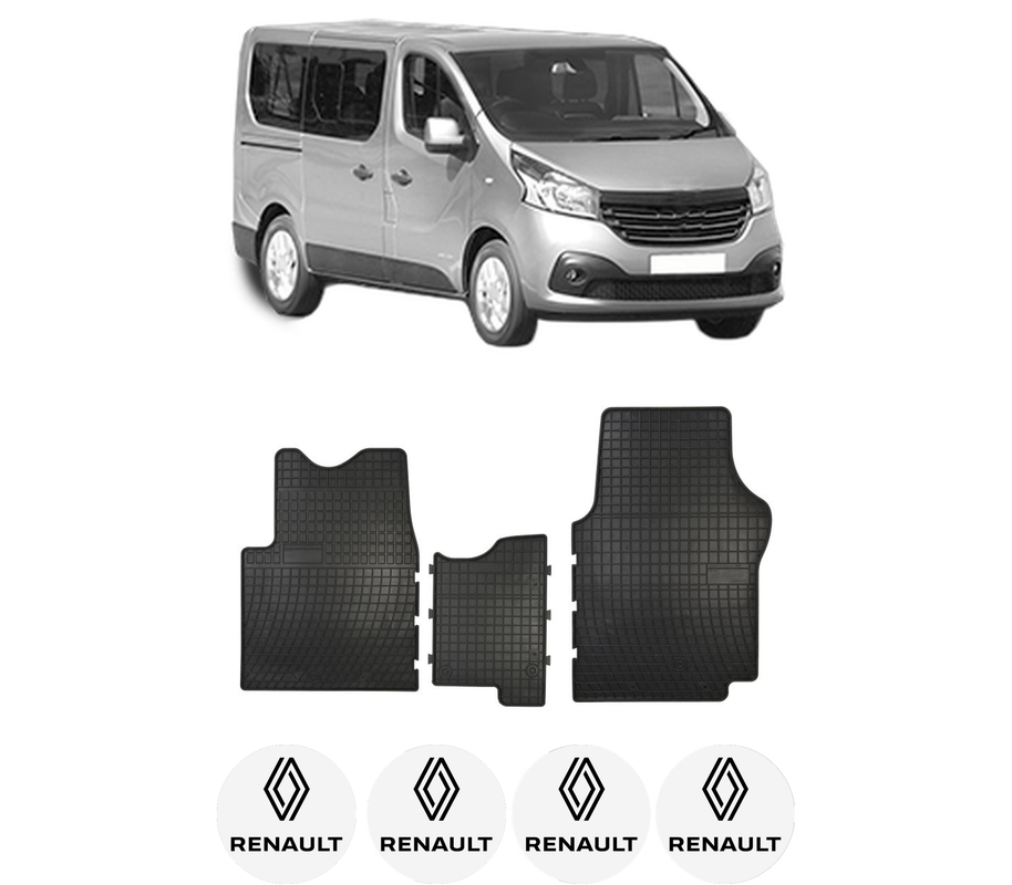 Set covorase presuri RENAULT TRAFIC III Bus (JG_) din 2014-2021, auto, din cauciuc thermoplastic, 4 Stickere auto cu RENAULT