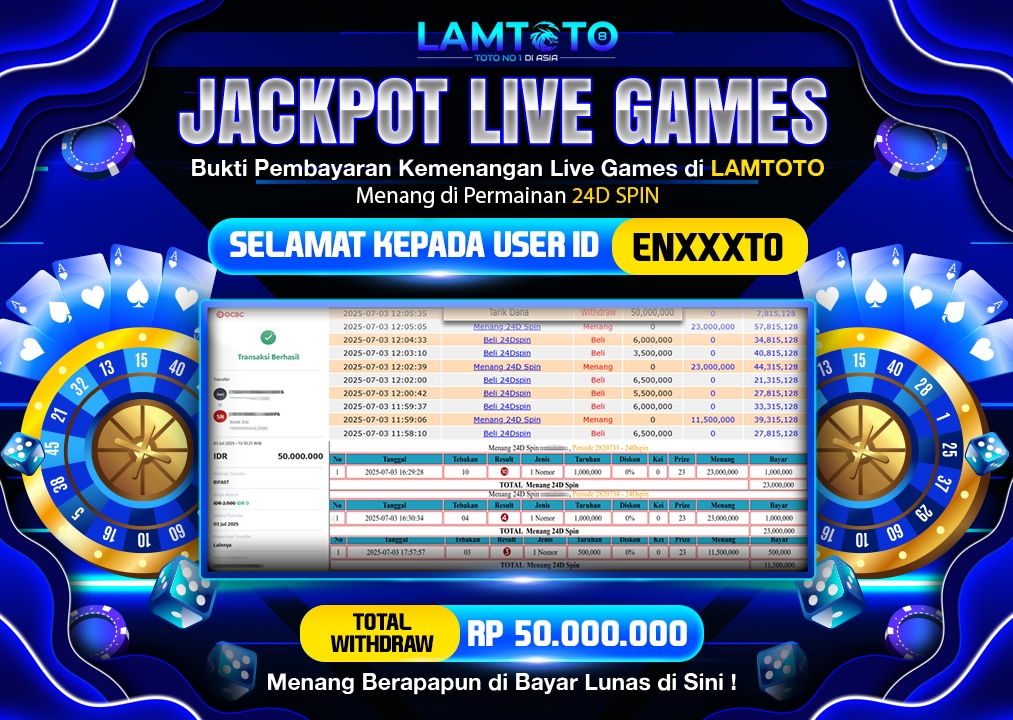 BUKTI JACKPOT LUNAS LAMTOTO
