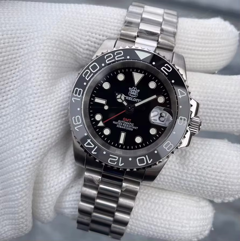 Steeldive SD1993 Black Sub GMT 300M Automatic Diver Watch photo 2