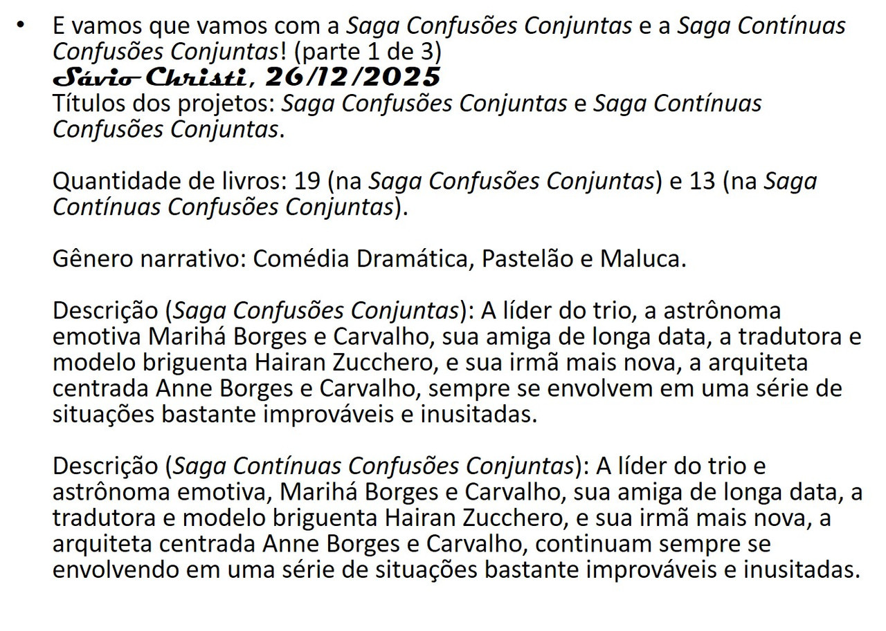 14 E vamos que vamos com a Saga Confusões Conjuntas e a Saga Contínuas Confusões Conjuntas (parte