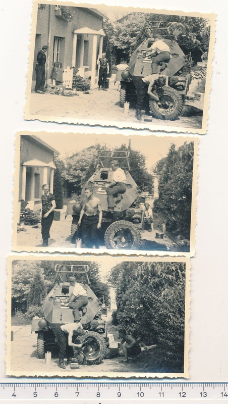 SUPER FOTOS 2.WK Panzerspähwagen Reifenwechsel