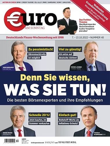 Cover: Euro am Sonntag Finanzmagazin No 40 vom 07  Oktober 2022
