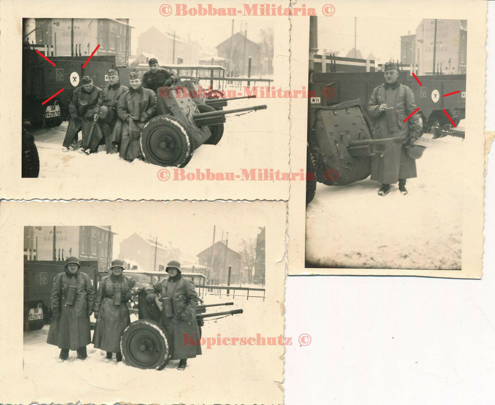 Fotos Wehrmacht Panzer-Jäger 3,7cm PAK Geschütz Wappen Emblem Mailing