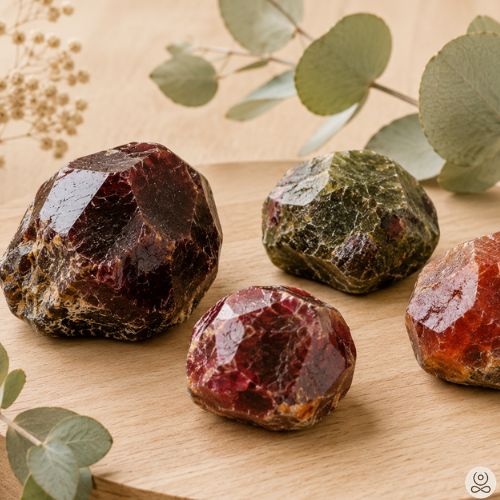 Ruwe-rode-kristallen-op-hout