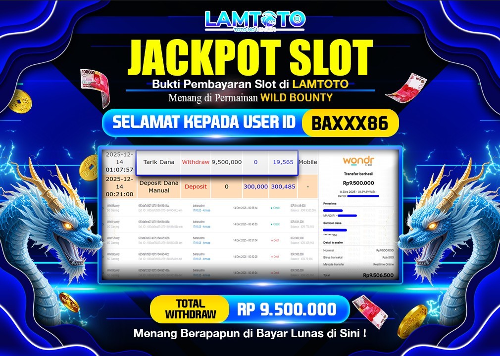 BUKTI JACKPOT LUNAS LAMTOTO