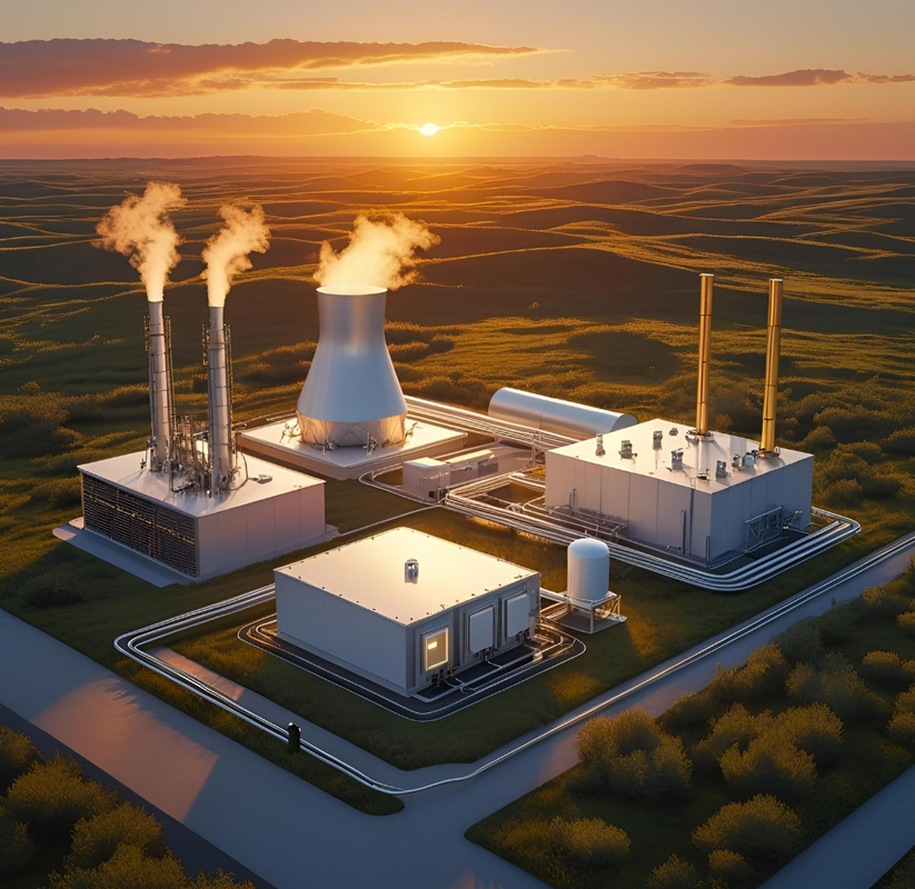 Nuclear plant in forest