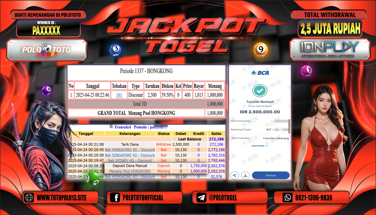 POLOTOTO JACKPOT TOGEL POOL HONGKONG Rp.2.500.000,-