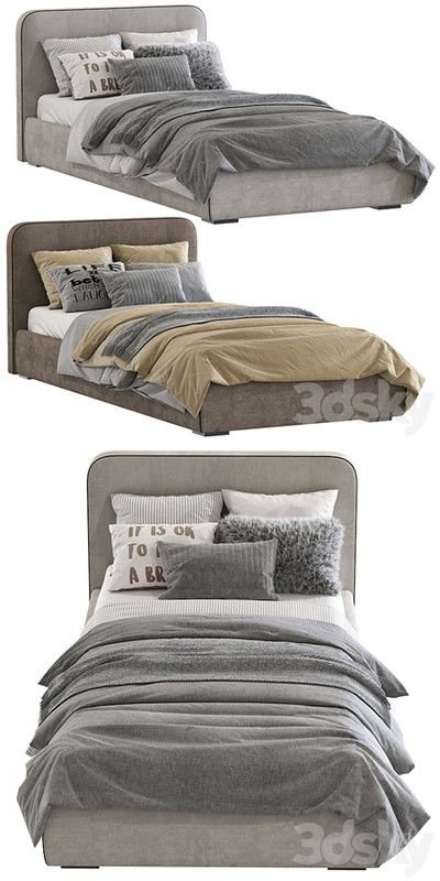 Bed with a soft headboard 11