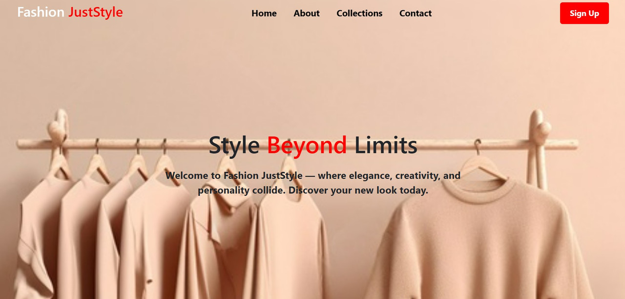 Fashion JustStyle Website Preview