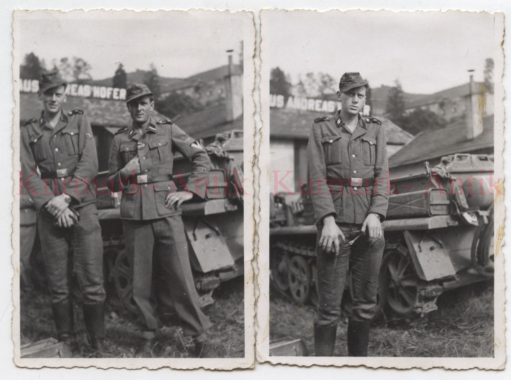 Fotos Wehrmacht Portrait Soldat Uniform camo Feldmütze Panzer Ha
