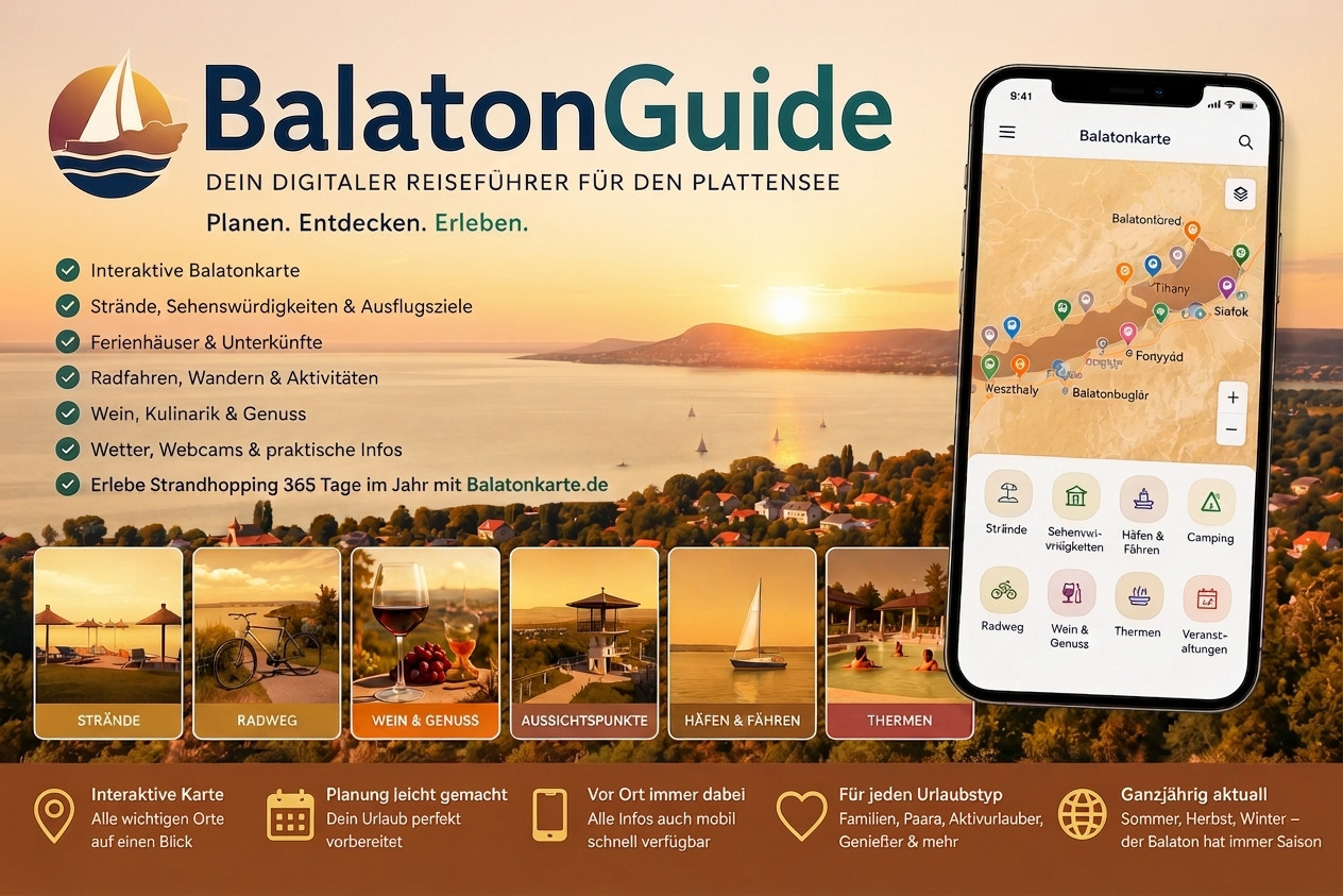 BalatonGuide – Digitaler Reiseführer, Balatonkarte und Strandhopping am Plattensee