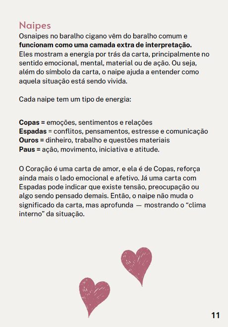 Os naipes do baralho
