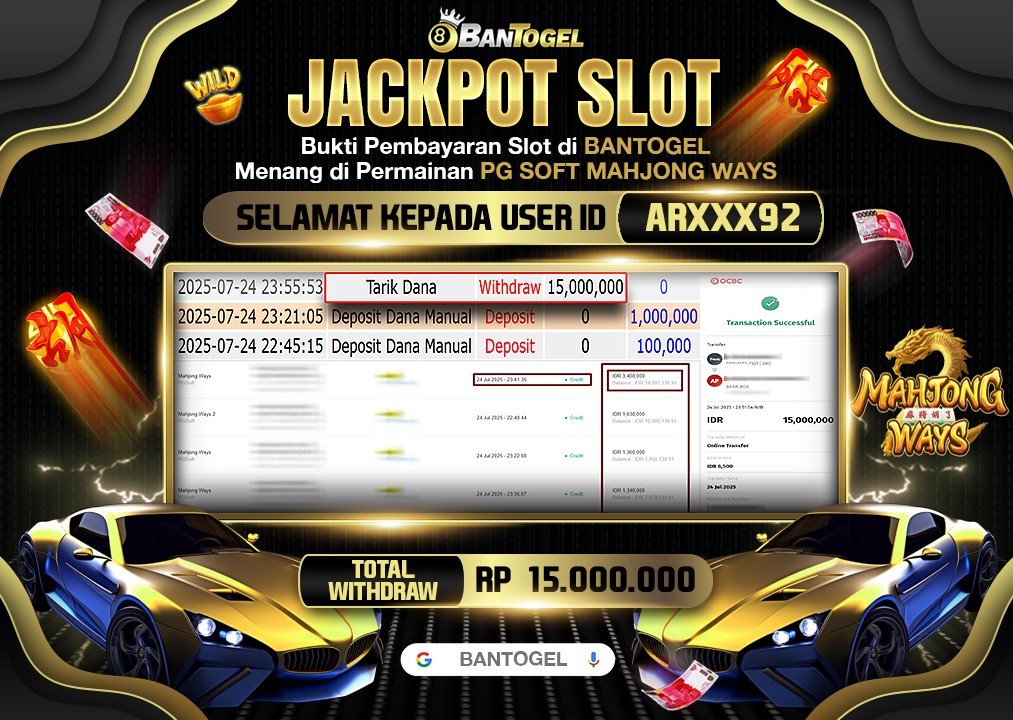 BUKTI JACKPOT LUNAS BANTOGEL