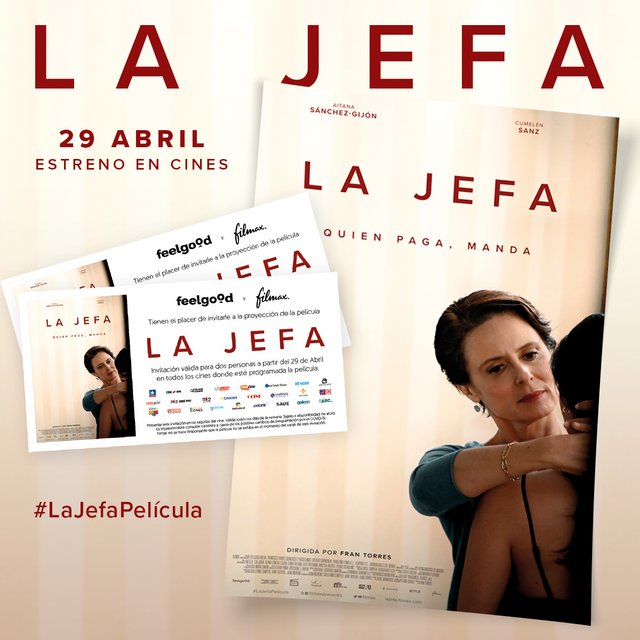 SORTEAMOS 4 ENTRADAS DOBLES PARA LA PELÍCULA “LA JEFA”, PROTAGONIZADA POR AITANA SÁNCHEZ GIJÓN