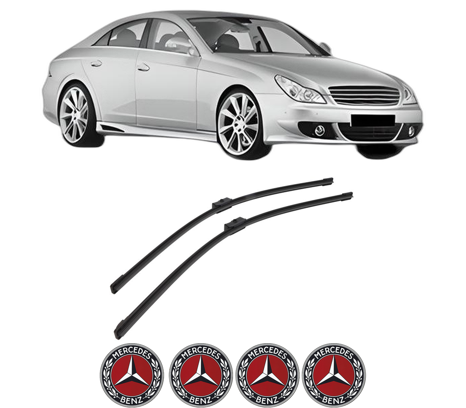 Set stergatoare auto MERCEDES-BENZ CLS (C219) din 2004-2010, pentru parbriz auto, 2 bucati, Bosch Aerotwin, din cauciuc siliconat rezistent, 4 Stickere Auto MERCEDES-BENZ