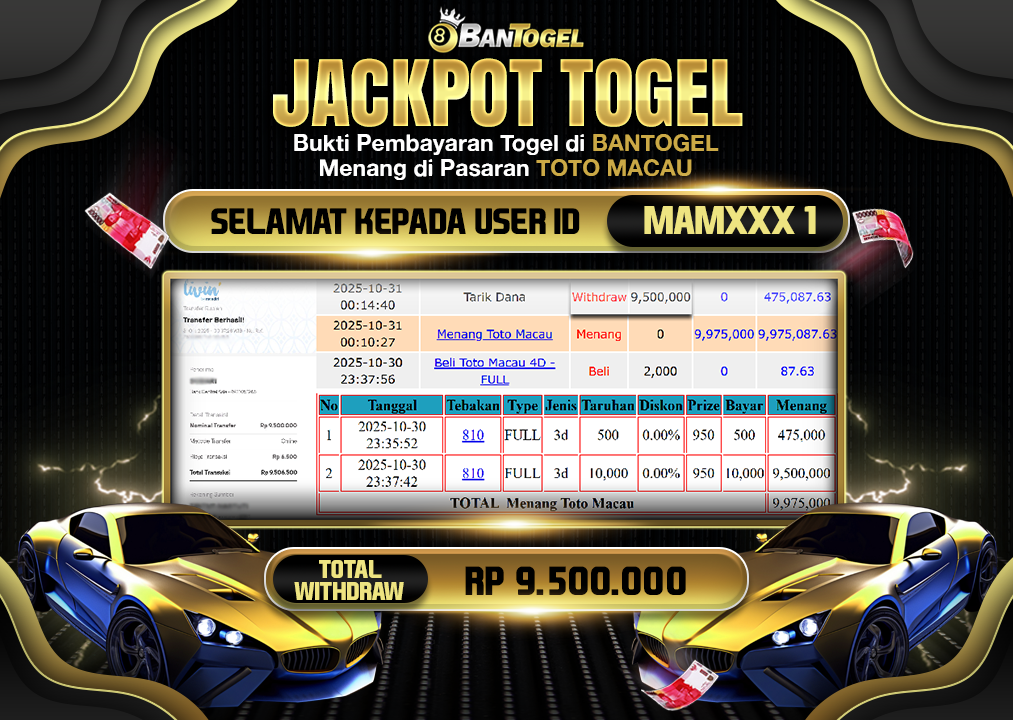 BUKTI JACKPOT LUNAS BANTOGEL