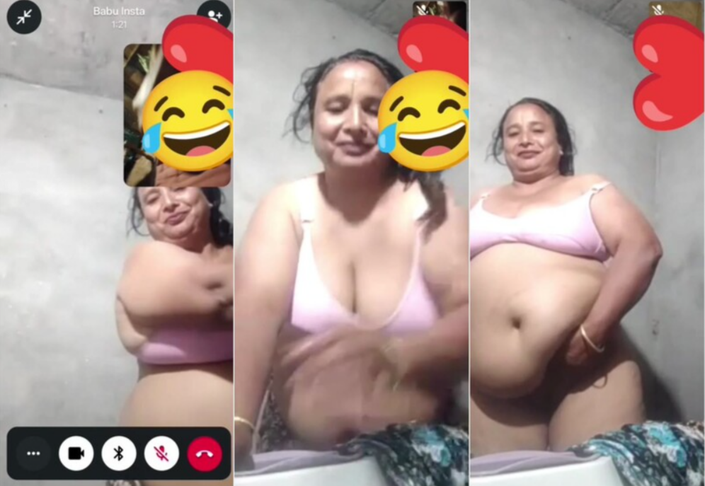 Desi milf showing on vc nude video