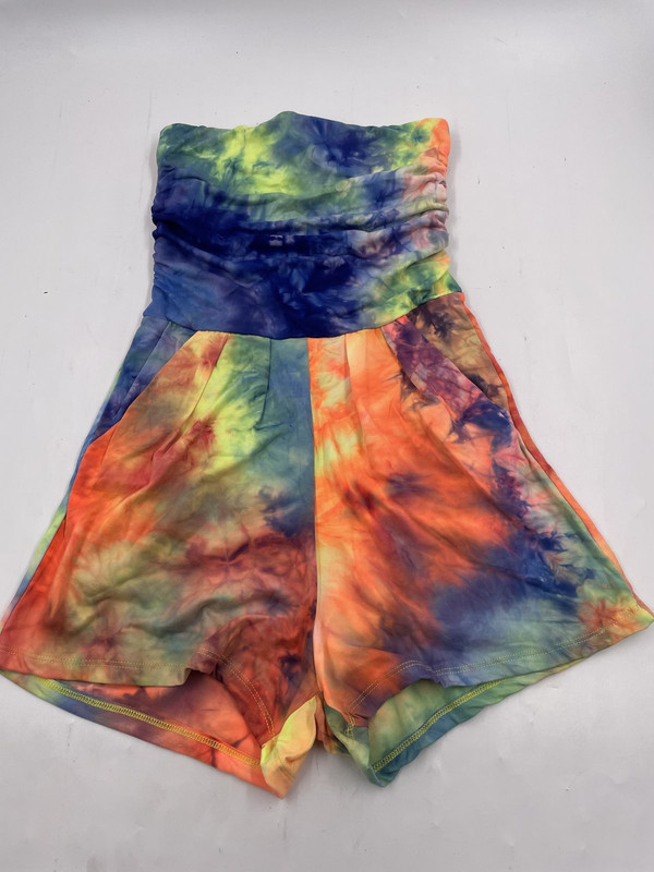 ABSOLUTELY LOVE IT TUBE TOP ROMPER TIE DYE WOMENS S 2270