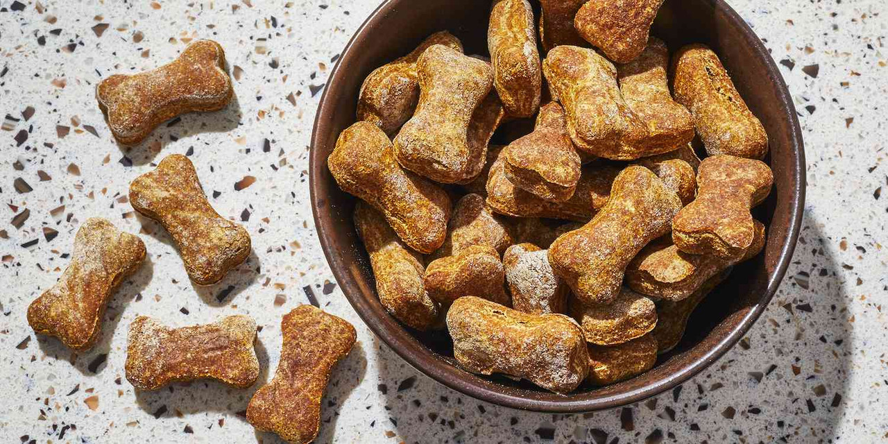 Various dog treats including peanut butter and pumpkin flavored treats