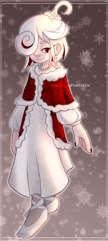 Sage Robotnik, in a Christmas outfit.