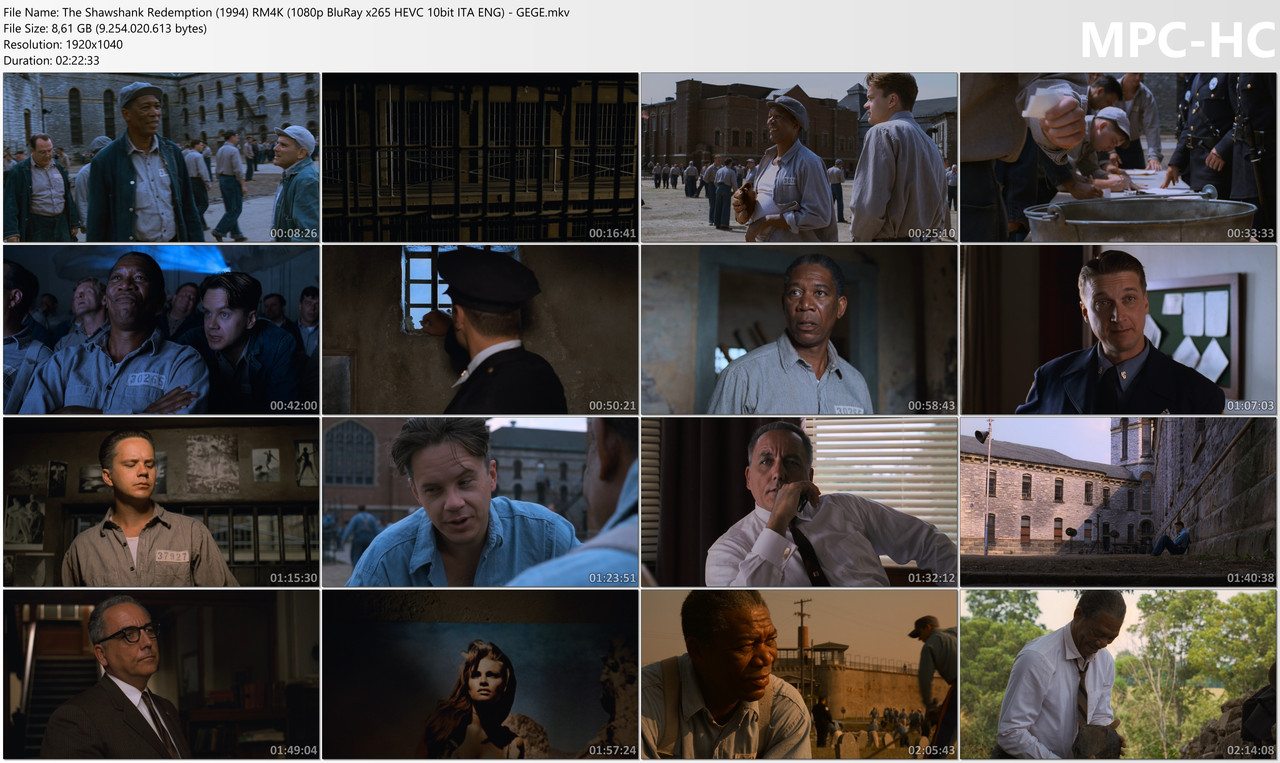 The Shawshank Redemption (1994) RM4K (1080p Blu Ray x265 HEVC 10bit ITA ENG) GEGE mkv thumbs