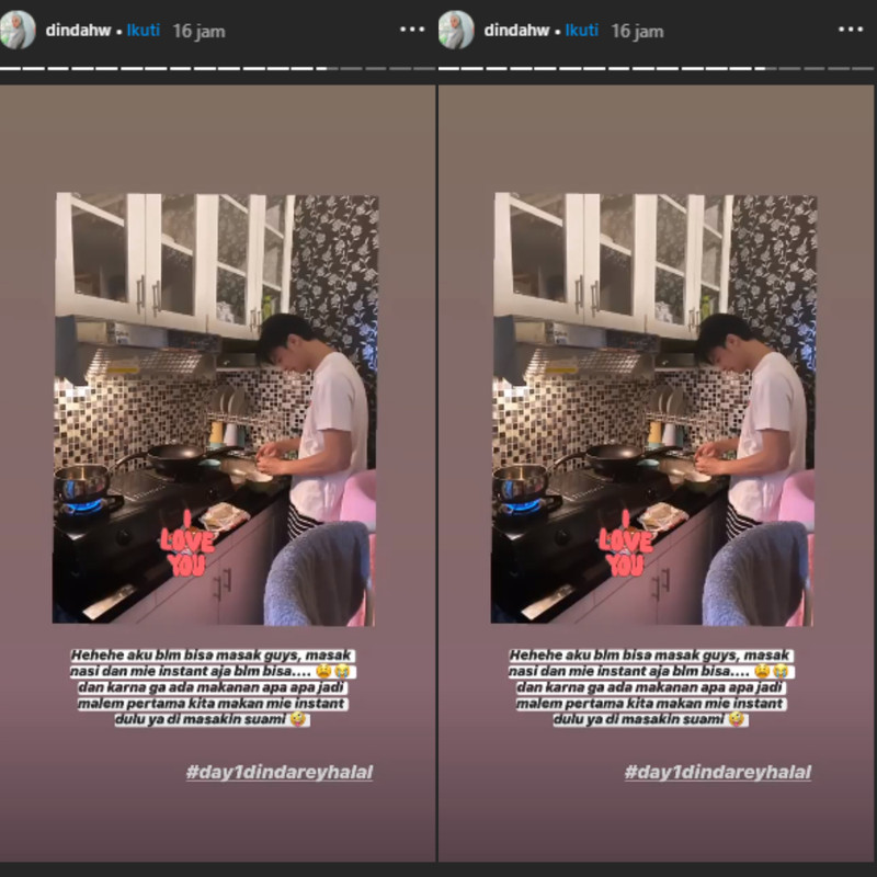Rey Mbayang masak untuk Dinda Hauw