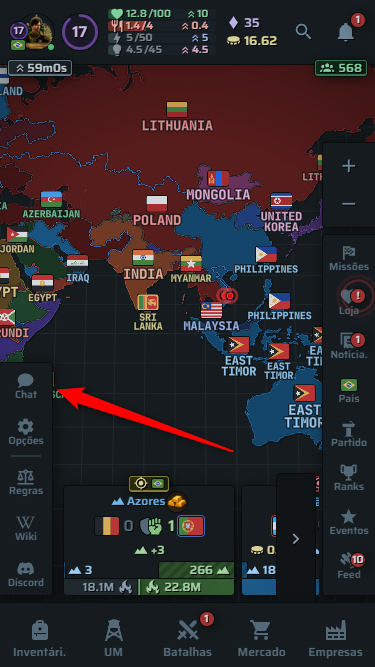 Chat do Brasil no War Era