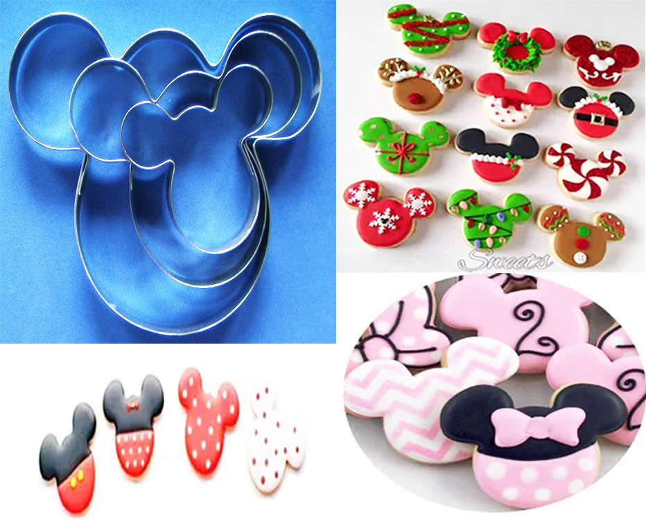 Cortador Metálico Cara mickey minnie pastillaje porcelana fría 3PZ