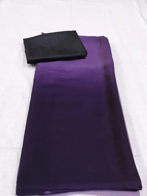 Two-Tone Georgette Purple Saree With Blouse (R102)
