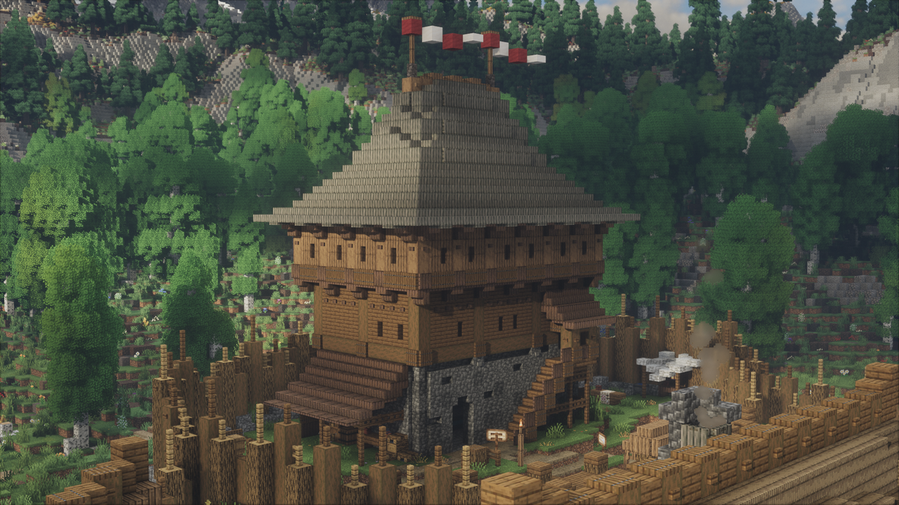 Fort Morten - Medieval Wooden Fort - Server Spawn | Medieval Unlimited Server Minecraft Map