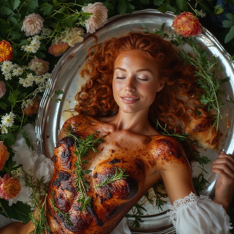 Garden wedding wom served Redhair 0 75