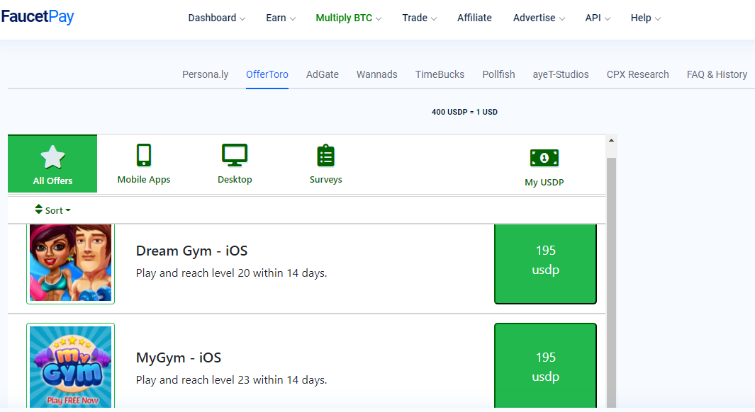 Faucetpay offerwall
