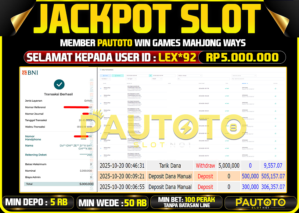 BUKTI JACKPOT LUNAS PAUTOTO