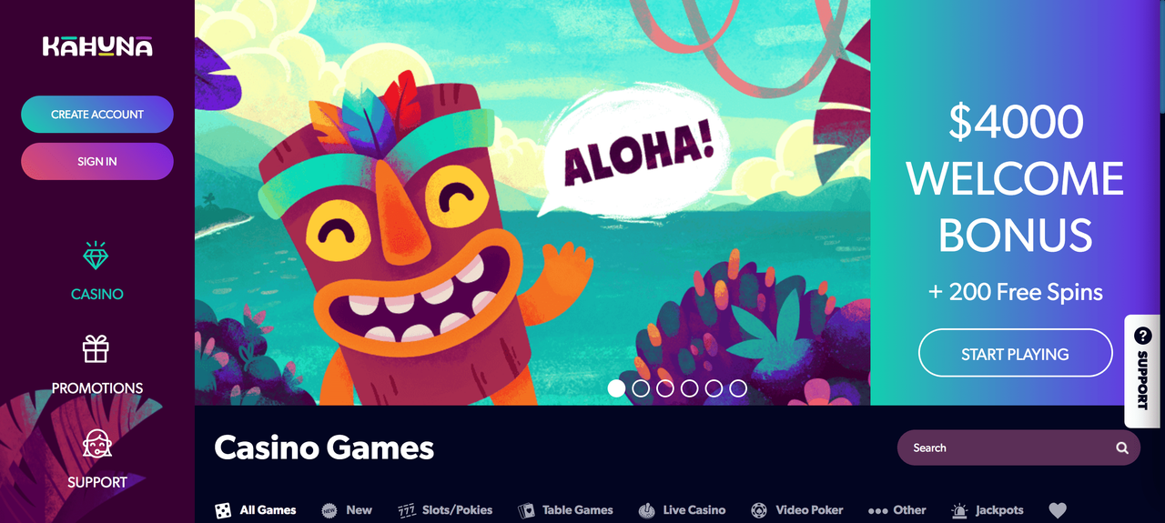 Kahuna online casino review