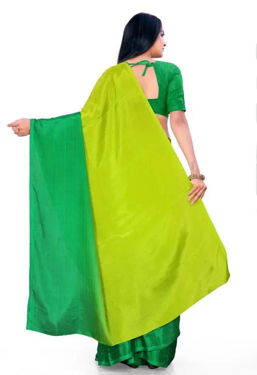 Two-Tone Georgette Green2 Saree With Blouse (R102)