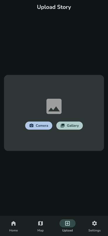 Upload Story Screen (Dark)