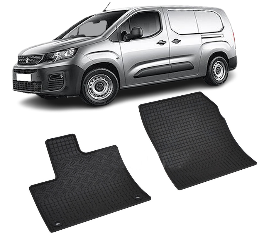 Set 2 covorase Peugeot Partner 2M 2019-prezent, din cauciuc 100%, compatibile cu autoturismul PEUGEOT Partner