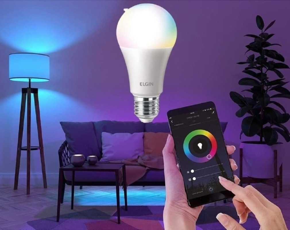 Smart Lâmpada Led Colors, 10w Bivolt Wi-FI – Elgin, compatível com Alexa
