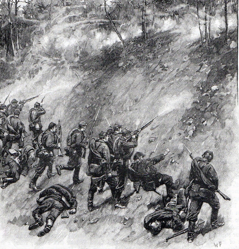 Civil americana,Bull Run 1ª,las tropas de la Union asaltando la colina de Henry