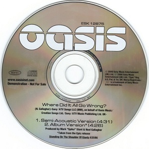 Oasis - Where Did It All Go Wrong? (Promo CD) [Epic, ESK 12875] (2000) .mp3 -320 Kbps