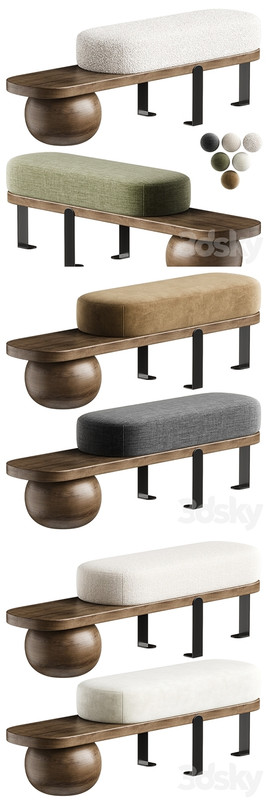 Solid Color Modern Upholstered Entryway Bench with White Cushion