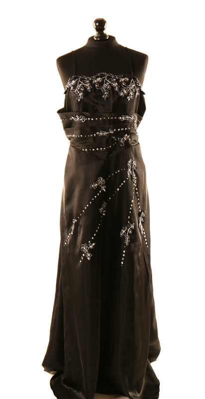 Black Silky Prom Dress (Cherlone) - Adult 20