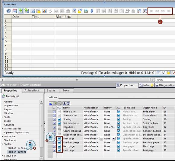 1,000 messages in WinCC AlarmControl (message display) 1,000 messages in WinCC AlarmControl (message display)
