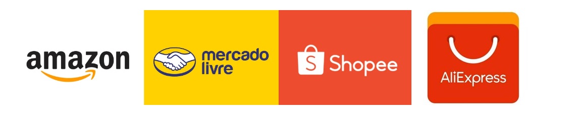 Shopee, AliExpress, Amazon, Mercado Livre