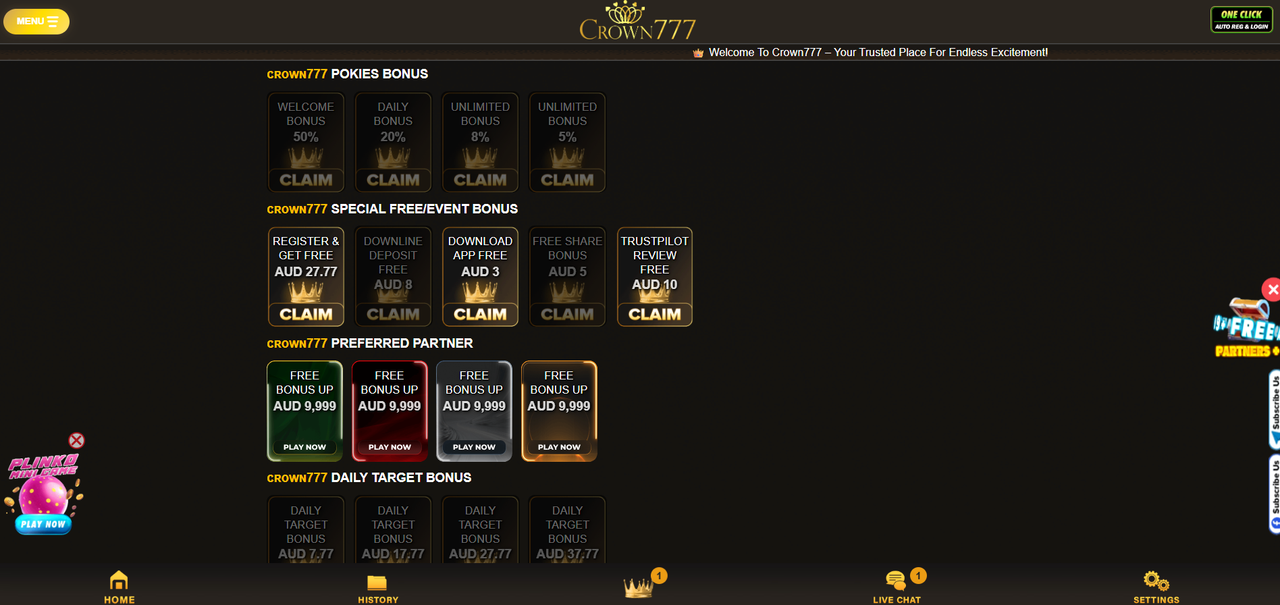 crown76 and crown777 free pokies Bonus